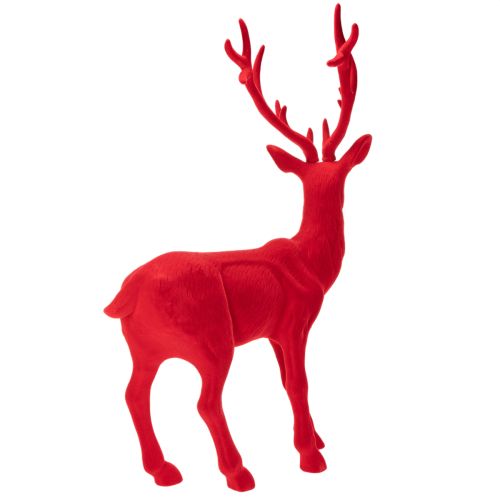 Dekorativ figur av en stående hjort, stor, flokket juledekorasjon, 85 cm | Floristik24.no