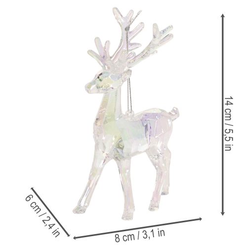Akryl reinsdyrpynt til juletre, 14 cm, 4 stk. | Floristik24.no