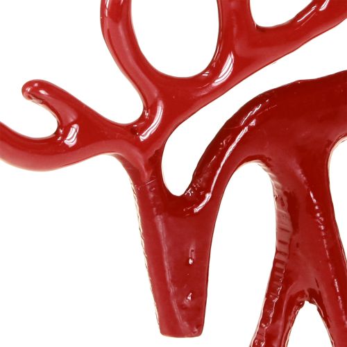 Floristik24 Reinsdyrdekorasjonsfigur metallborddekorasjon jul rød 15 cm