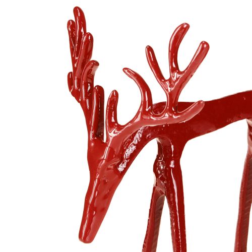 Floristik24 Reinsdyrdekorasjon metallfigur juledekorasjon rød 16×13×19 cm