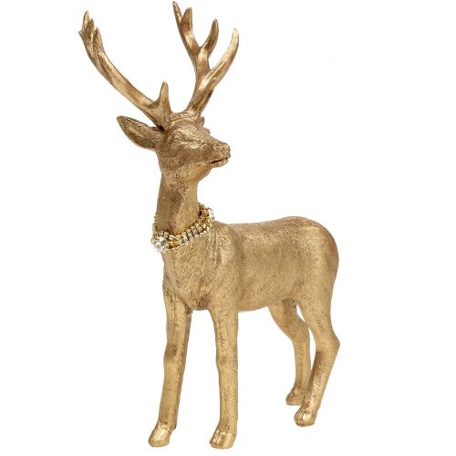 Floristik24 Dekorativ hjort med diamanter gull 18cm x 23cm