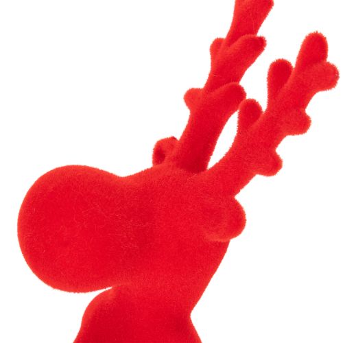 Dekorativ rød reinsdyrfigur, liggende, moderne design, 24 cm, 2 stk. | Floristik24.no