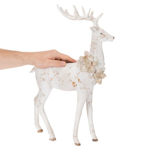 Dekorativ hjortefigur med kongledekorasjon til vinterdekorasjon, 49 cm | Floristik24.no