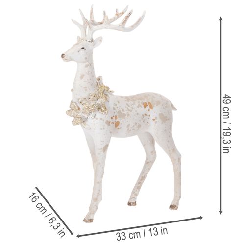 Dekorativ hjortefigur med kongledekorasjon til vinterdekorasjon, 49 cm | Floristik24.no