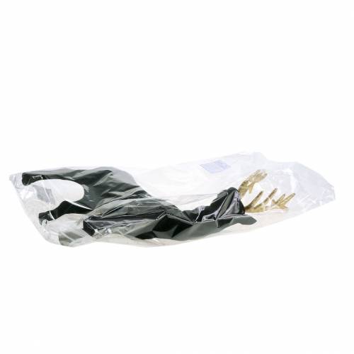 gjenstander Deco hjort flokket svart, gull 40cm