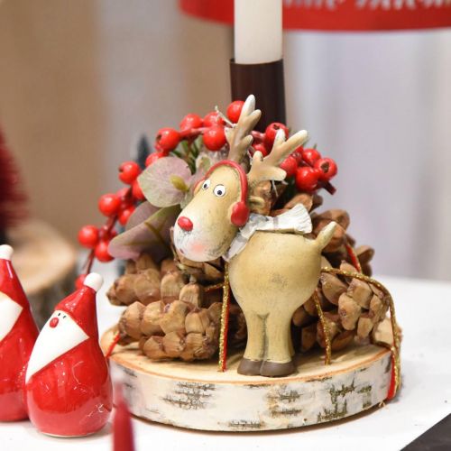Floristik24 Deco figur reinsdyr jul med skjerf 7×4,5×12cm 4stk