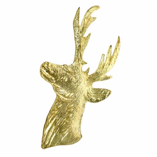 gjenstander Dekorativ reinsdyrbyste gyllent metall 8cm × 4,8cm 8stk