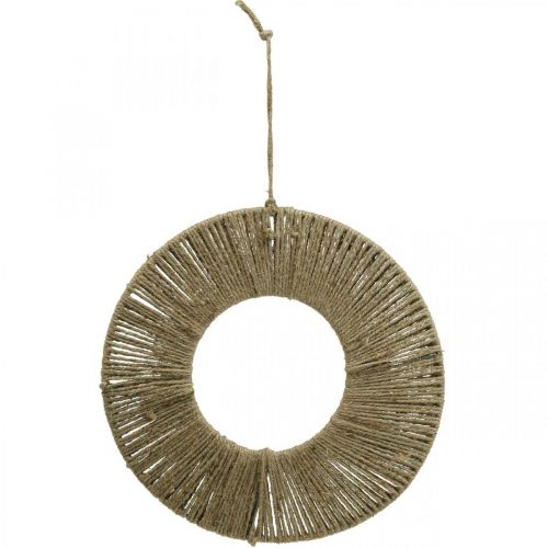 gjenstander Ringdekket, sommerdekorasjon, dekorativ ring til å henge opp, naturfarger i boho-stil, sølv Ø29,5 cm
