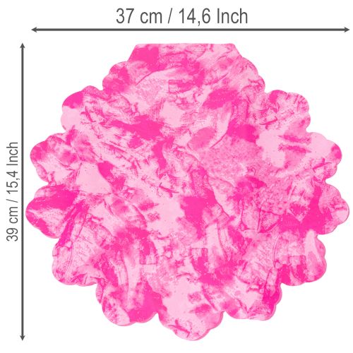 Blomstermansjett rondella rund mansjett 38 cm rosa til buketter | Floristik24.no