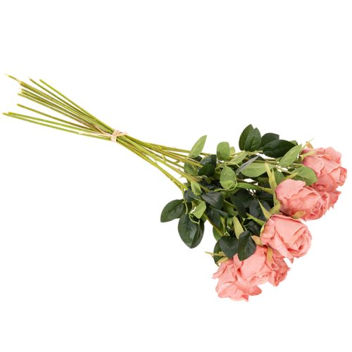 Kunstige roseblomster i en bukett, lang stilk 62 cm, 12 stk. | Floristik24.no