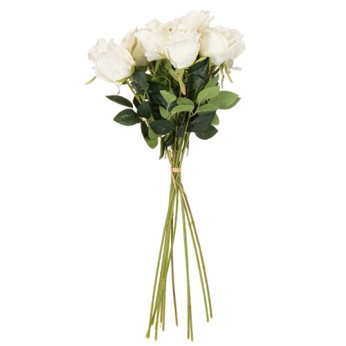 Kunstig roseblomst, lang stilk, til vase, 62 cm, 12 stk. | Floristik24.no