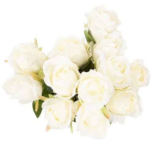 Kunstig roseblomst, lang stilk, til vase, 62 cm, 12 stk. | Floristik24.no