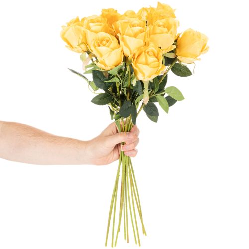 Kunstig rose med lang stilk, kunstig blomst, 62 cm, 12 stk. | Floristik24.no