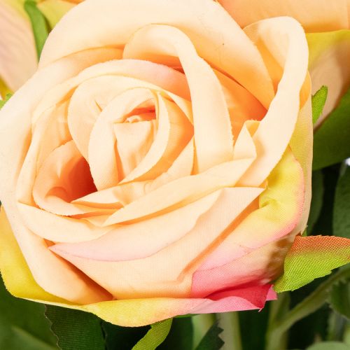 gjenstander Kunstig rosebukett med realistisk utseende, langvarig, til bryllupsdekorasjon, 44 cm, 6 stk.