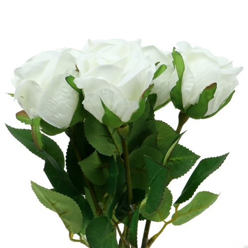 Floristik24 Rose hvit 44cm til dekorasjon 6stk