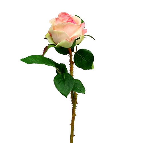 Kunstig rose kremrosa Ø9cm L45cm 1p