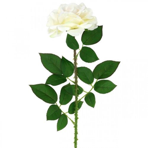 Silkeblomst, rose på stilk, kunstig plante kremhvit, rosa L72cm Ø13cm