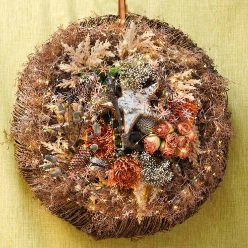 Floristik24 Rosebunt, silkeblomster, kunstige roser oransje, antikk look L23cm 8 stk.