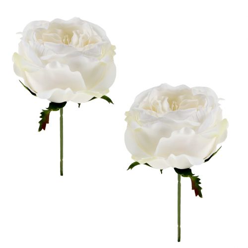 Rose blossom hvit 17cm 4stk