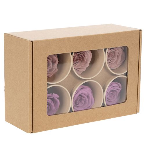 gjenstander Konserverte rosehoder, romantisk gave, holdbare roser til spesielle anledninger, 5 cm, 6 stk.