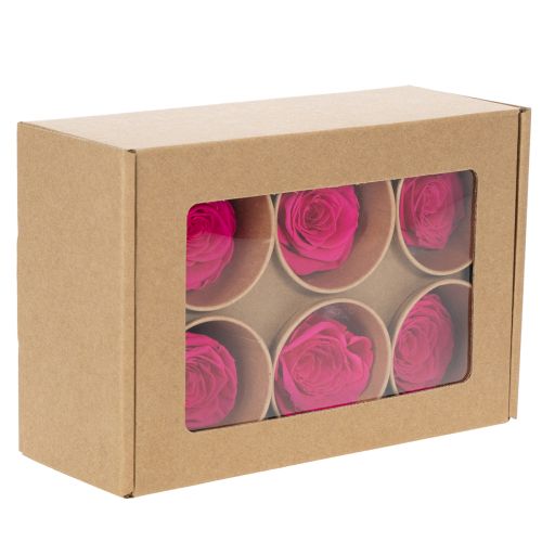 gjenstander Konserverte rosedekorasjoner, ekte blomster til borddekorasjon, unike og bærekraftige blomster, 5 cm, 6 stk.