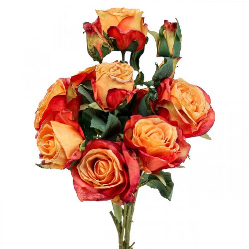 Floristik24 Bukett roser kunstige roser silke blomster oransje 53cm haug