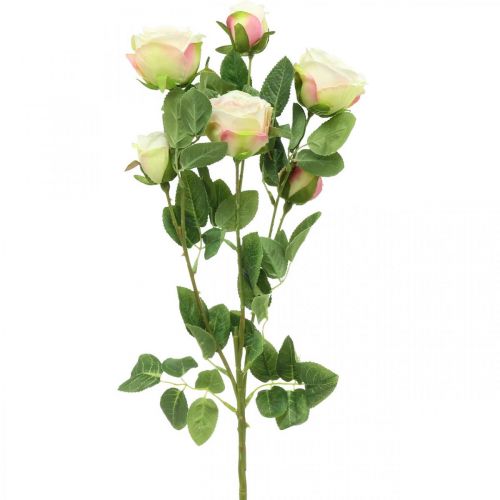 Floristik24 Rosegren, silkeroser, kunstig gren rosa, krem L66cm Ø3/5cm
