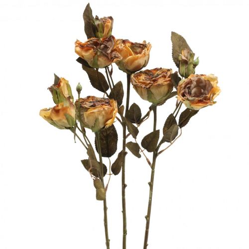 gjenstander Deco rose bukett kunstige blomster rose bukett gul 45cm 3stk