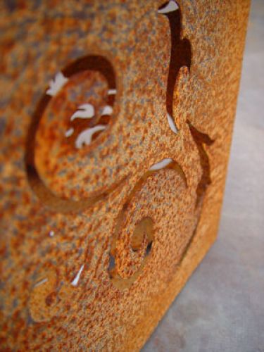 Floristik24 Barokk terning laget av rustent metall, 26 cm x 26 cm