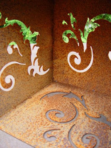 Floristik24 Barokk terning laget av rustent metall, 26 cm x 26 cm