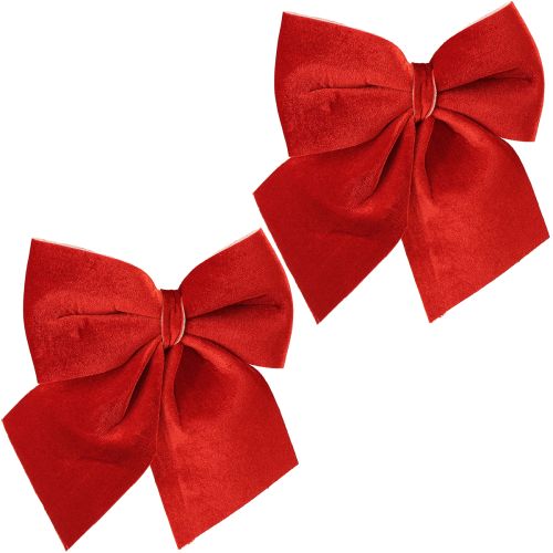 Floristik24 Rødt fløyelsbånd gavebånd 20×25 cm lys rød 2 stk