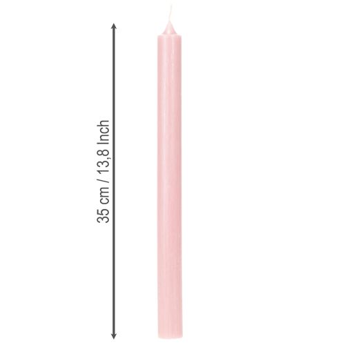 Rustikke lys Koniske lys ensfarget rosa 350/28 mm 4 stk | Floristik24.no
