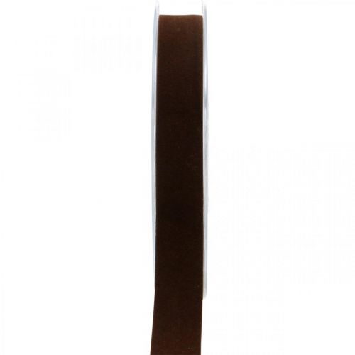 Fløyelsbånd brunt, pyntebånd, pyntebånd B15mm L7m