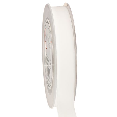 Fløyelsbånd, gavebånd, dekorativt bånd, hvit fløyel, 20 mm bredt, 10 m langt