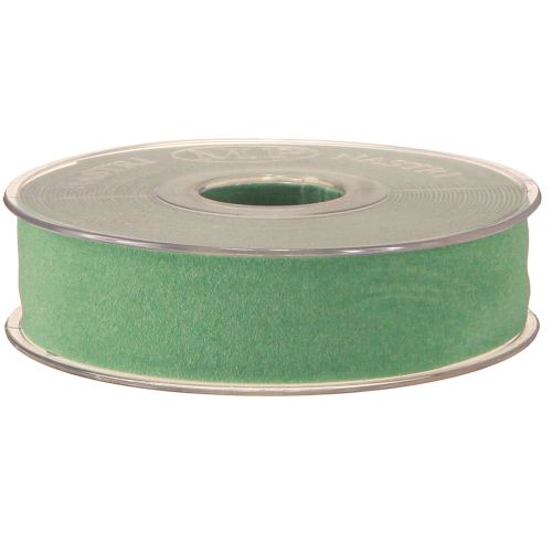Floristik24 Fløyelsbånd grønt gavebånd fløyelsgrønt bånd 25mm 7m