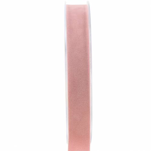 Fløyelsbånd rosa 15mm 7m