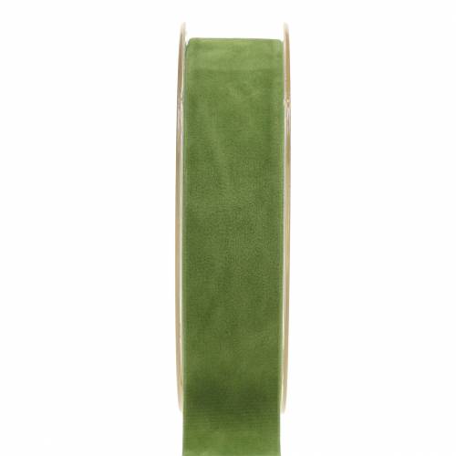 Floristik24 Fløyelsbånd grønt 25mm 7m