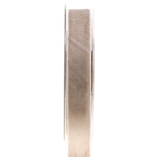 Fløyelsbånd grå 20mm 10m