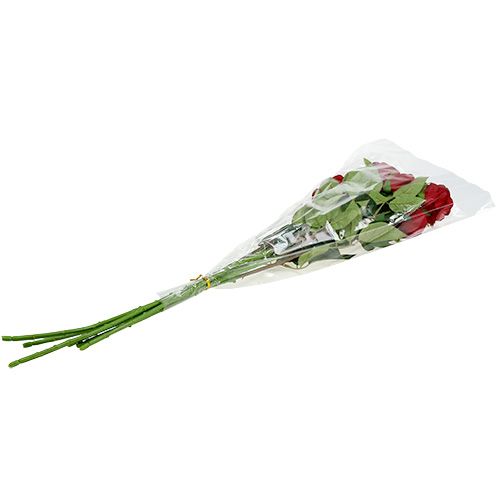Floristik24 Fløyelrosa rød 65cm 6stk