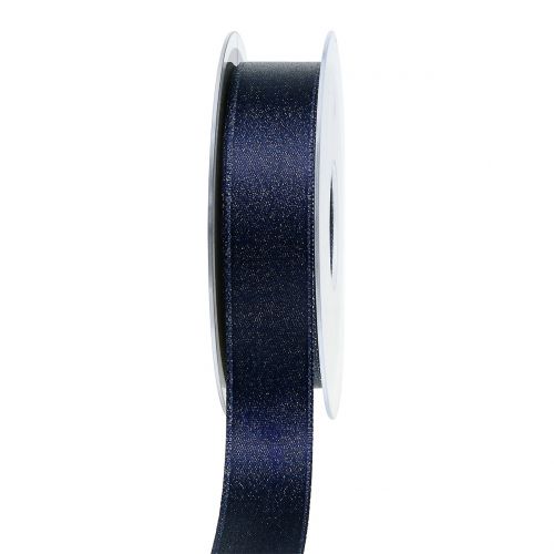 Floristik24 Satengbånd med glimmerblå 25mm 20m