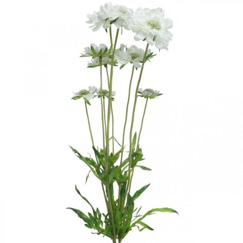 Scabious kunstig blomst hvit hageblomst H64cm bunt med 3stk