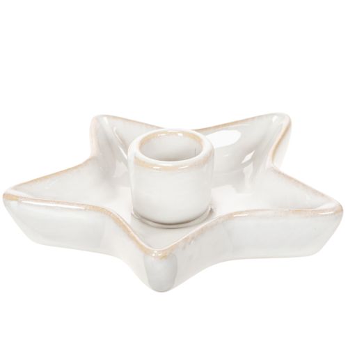 Keramisk stjernelysestake, hvit, for spisslys, 12 cm, 2 stk. kjøpe | Floristik24.no