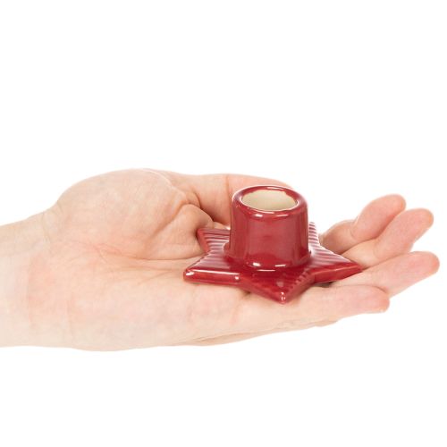 Stjerneformet lysholder for kjeglelys, advent og jul, 8 cm, 2 stk. | Floristik24.no