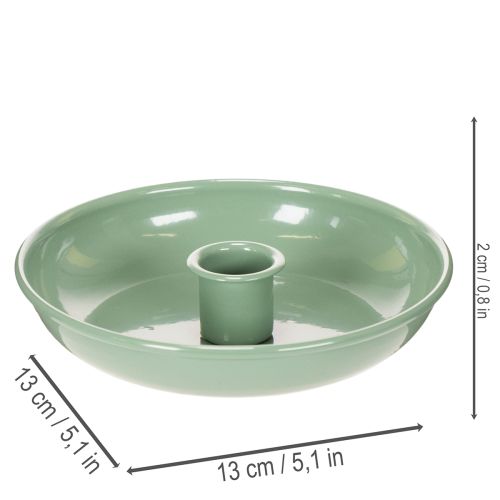 Grønn metalllysestake, dekorativ, for spisslys, 13 cm | Floristik24.no