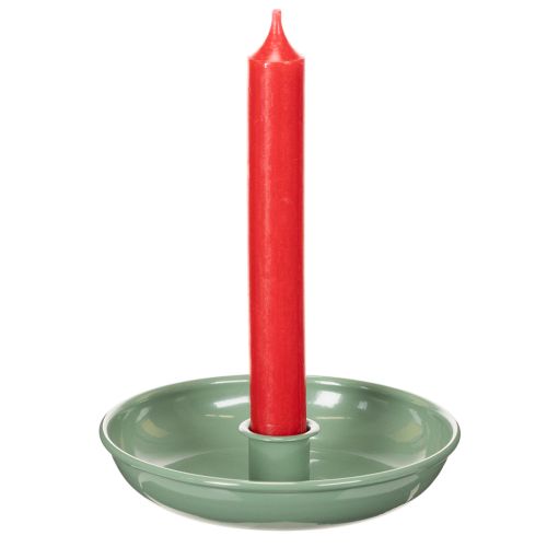 Grønn metalllysestake, dekorativ, for spisslys, 13 cm | Floristik24.no