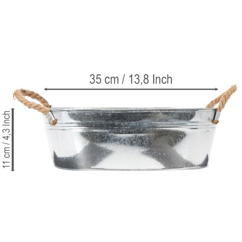Oval skål 35 cm x 21,5 cm H 11,5 cm, blank sink | Floristik24.no