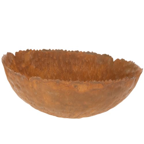Rund metallskål med rusteffekt, teksturert overflate, 20 cm | Floristik24.no