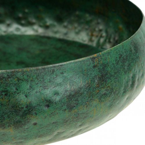 gjenstander Dekorativ skål grønn antikk Dekorativ skål metall Ø25,5cm H6cm