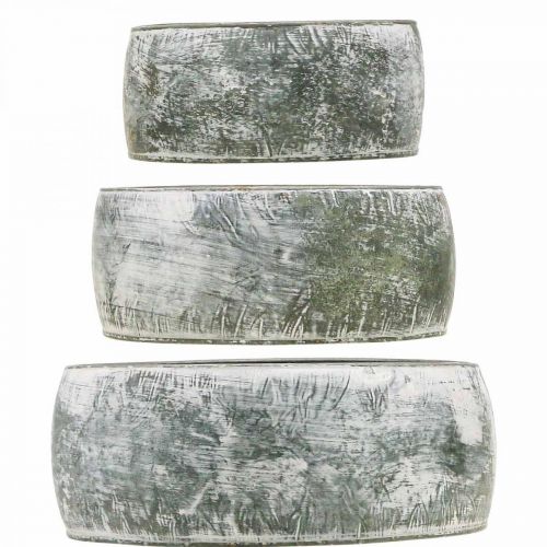 Floristik24 Dekorativ metallskål rund grå Ø22/18,5/14,5cm