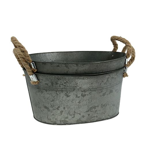 Floristik24 Skål antikk oval 28 x 17cm H12cm 2stk